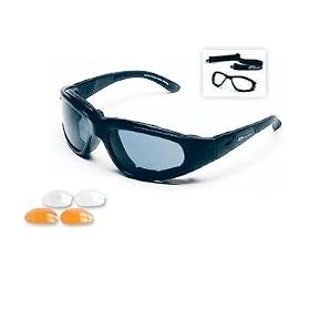 Body Specs Sunglasses or Goggles BSG-2 Matte Black Frame with Grey, Light Rust, and Clear 3 Lens...