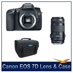 Canon EOS 7D 18 MP CMOS Digital SLR Camera with 3-inch LCD With Canon EF 70-300mm f/4-5.6 IS USM Lens for Canon EOS SLR Cameras
