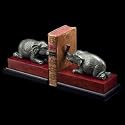 Bey-Berk Brass & Burlwood Elephant Bookends