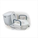 Drive Medical Deluxe Elevated Raised Toilet Seat with Removable Padded Arms, White