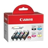 Genuine NEW Canon CLI221 2946B004 Multipack - 1 Black, 1 Cyan, 1 Magenta, 1 Yellow Ink Cartridges