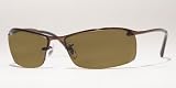 RAY BAN 3183 014 73 BROWN SEMI-RIMLESS SUNGLASSES by