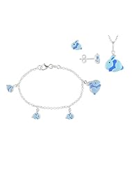 Sterling Silver Rabbit Enamel Bracelet Neckalce and Earring Set