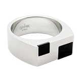 Image of Gatik Men's Stainless Steel Onyx Ring