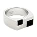 Gatik Men's Stainless Steel Onyx Ring