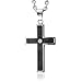 Men's Stainless Steel Cross Diamond Pendant title=