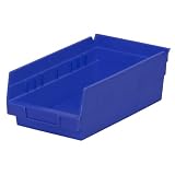 Akro-Mils 30130 12-Inch by 6-Inch by 4-Inch Plastic Nesting Shelf Bin Box, Blue, Case of... by 