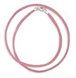 16" 2mm Round Pink Rubber Necklace