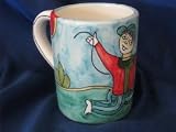 Vietri Folk Art Coffee Mug SCHOOL BOY from Italy