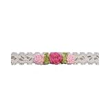 Embroidered Rose on Lace Headband