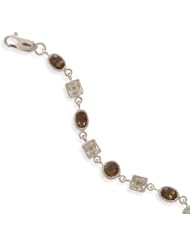 CleverSilvers 7 Inch Green Amethyst And Smoky Quartz Bracelet
