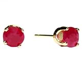 Ruby and 14K Yellow Gold Round-Cut Stud Earrings