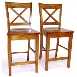 Oak Gathering Set of 2 Stools by Stacks and Stacks