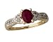 Antique Ruby and Diamond Ring 14K Yellow Gold
