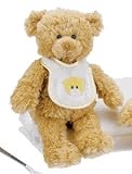 Baby Gund Cuddly Pals Pokey Rattle Toy Yellow Bib Tan Bear Lovey