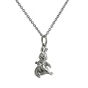 Silver 16x9mm solid Rabbit with Carrot with Rolo chain