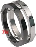 Stainless Steel Black Titanium MODERN Men's Ring Sz 12