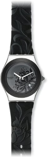 Swatch Irony Medium Black Flower Yls 146