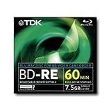 Electronics : TDK BD-RE Blu-ray 7,5GB 8cm 2x Speed, Jewel Case