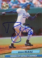 Brian McRae, Kansas City Royals, 1992 Fleer Ultra Autographed Card