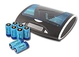 Tenergy T9688 Super Universal LCD Battery Charger with 8 C NiMH 5000mAh Rechargeable Batteries