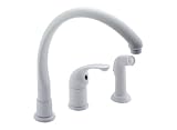 Delta 172-WHWF Waterfall Single-Handle Kitchen Faucet with Spray, White