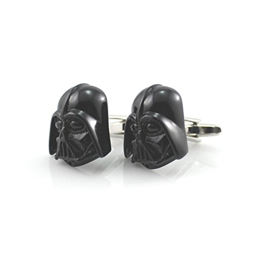 Painting Black Silver Darth Vader Mask Helmet Dark Lord Sith Star Wars Men's Cufflinks