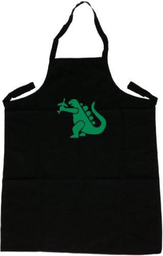 Godzilla Black Apron (Green print)