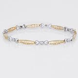 Ladies Diamond Heart Mom Bracelet in 10k Gold