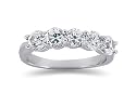 1.50 Prong Set 5 Stone Diamond Wedding Band in 18K White Gold