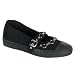 Women's O-Ring Mary Jane Shoe Gothic Punk Style Black Canvas Sneaker