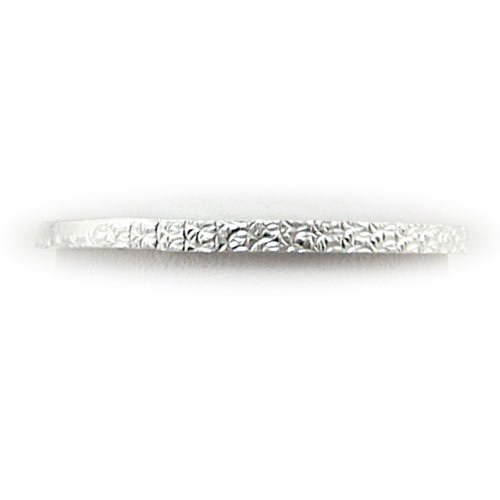 Sterling Silver Thin Stackable Wedding Band Hammered Ring 1.5mm Italy Italian Size 6