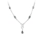 Art Nouveau sterling silver necklace with celtic knot detail and five faceted marquis shape iolite stones