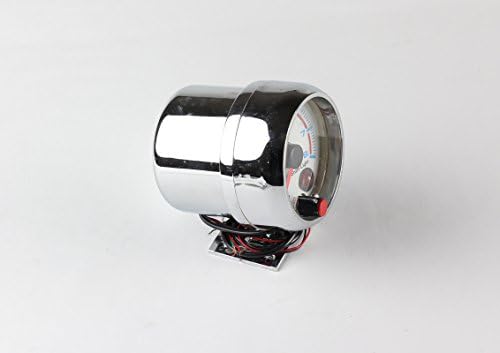 3.75" Blue Background Tachometer 8K RPM Silver DF Style Red Needle+Shift Light