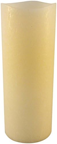 Flameless Pillar Candle by Pushwick from Liown: Frosted Finish, Unscented, Remote Ready LED Candle with Timer and Batteries (3x8 Ivory)