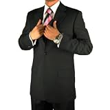 Hand Tailored Italian Merino Wool 150s Mens Suit in Dark Charcoal Complete 2pc Suit w/ Jacket and Pants for Business and Year Round Use Retail $1299