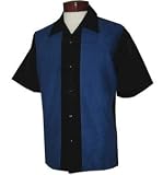 Retro Bowling Shirt - Blue Suede