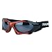 Sport Sonnenbrille kitebrille sportbrille von Champion zum Wintersport, Kitesurfen oder Wassersport mit Antifog Gl�sern in rot / schwarz, No. 7039-2