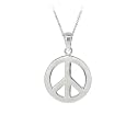 Sterling Silver Tarnish-Free Peace Sign Pendant
