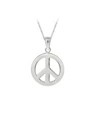 Sterling Silver Peace-Sign Pendant Necklace
