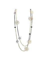 Black and Gold Rose Inspired Necklace