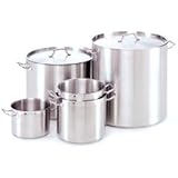 IMAGE OF 18/8 Stainless Steel Stock Pot W/ Cover 100 Qt.