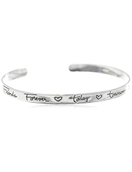 Sterling Silver "Friends Forever Today Tomorrow Always" Cuff Bracelet