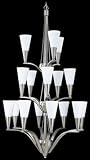 Framburg 8836 Syzygy 16 Light Foyer Chandelier Brushed Stainless / Polished Nickel