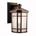 Kichler Lighting 11017PR Cameron 13-Watt 1-Light Fluorescent Energy Star Outdoor Wall Mount, Prairie Rock with White-Etched Linen Glass, 11-Inch