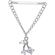 Invisible Bioplast Crystalline Cherry Sterling Chain Drop Nipple Shield