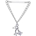Invisible Bioplast Crystalline Cherry Sterling Chain Drop Nipple Shield