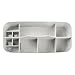 mDesign Plastic Divided Art and Craft Storage Organizer Caddy Tote Bin with Handle for Home Office and Living Room - Holds Pencils, Crayons, Sewing Supplies - Lumiere Collection, Light Gray