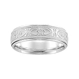 14K White Gold Comfort Fit Wedding Band For Men and Women - Sizes 5 - 12