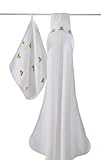 aden + anais Muslin Hooded Towel & Washcloth Set, Mod About Baby - Frog by aden + anais [並行輸入品]